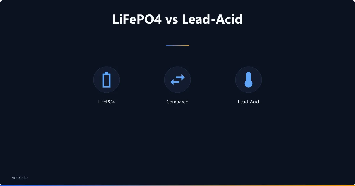 LiFePO4 versus lead-acid battery chemistry comparison overview.
